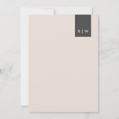 MINIMAAL MODERN BLACK BLUSH PINK TYPOGRAPHY WEDING KAART (Achterkant)