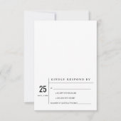 MINIMAAL MODERN BLACK WHITE TYPOGRAPHY WEDDING RSV KAART (Voorkant)