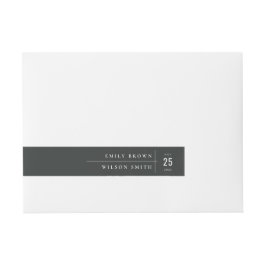 MINIMAAL MODERN BLACK & WITTE TYPOGRAFIE WEDING ADRESLABEL WIKKEL