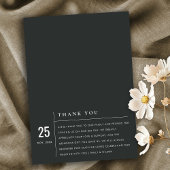 MINIMAAL MODERN BLACK & WITTE TYPOGRAFIE WEDING BEDANKKAART