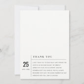 MINIMAAL MODERN BLACK & WITTE TYPOGRAFIE WEDING BEDANKKAART (Voorkant)