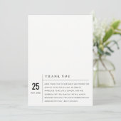 MINIMAAL MODERN BLACK & WITTE TYPOGRAFIE WEDING BEDANKKAART (Staand voorkant)