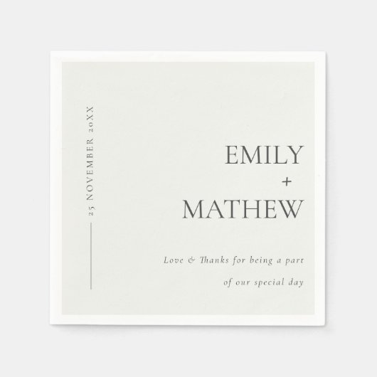 MINIMAAL MODERN BLACK & WITTE TYPOGRAFIE WEDING SERVET (Voorkant)