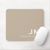 Minimaal modern blok Monogram beige Muismat (Met muis)