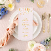 Minimaal modern Blush PInk & Yellow Wedding Menu