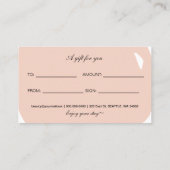 Minimaal modern Blush Salon Spa Cadeaucertificaat Aanbevelingskaartje (Achterkant)