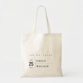 MINIMAAL MODERN BOLD TYPOGRAPHY WEDDING BRIDE TRIB TOTE BAG (Voorkant)