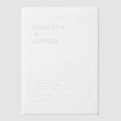 Minimaal, modern, bruiloft, vellum uitnodigingen (Voorkant)