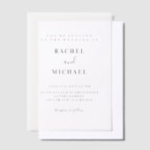 Minimaal, modern, bruiloft, vellum uitnodigingen (Offset)