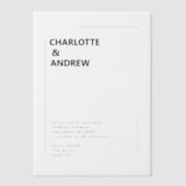 Minimaal, modern, bruiloft, vellum uitnodigingen (Voorkant)