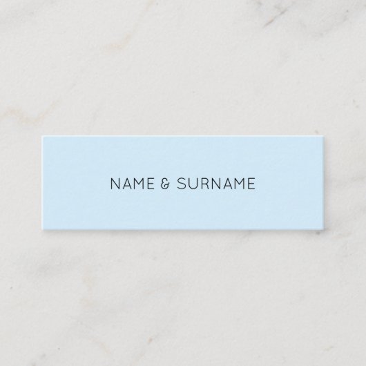 Minimaal modern Chic Modern BabyBlue Mini-Visiteka Mini Visitekaartje (Voorkant)