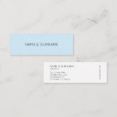 Minimaal modern Chic Modern BabyBlue Mini-Visiteka Mini Visitekaartje (Voorkant / Achterkant)