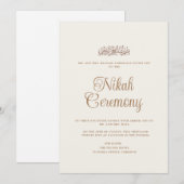 Minimaal Modern Cream Script Nikah Moslim Trouwen Kaart (Voorkant / Achterkant)