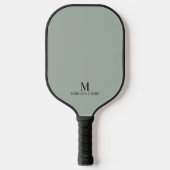 Minimaal Modern Custom Monogram Naam Sage Groen Pickleball Paddle (Voorkant)