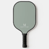 Minimaal Modern Custom Monogram Naam Sage Groen Pickleball Paddle (Voorkant)