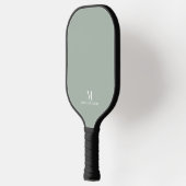 Minimaal Modern Custom Monogram Naam Sage Groen Pickleball Paddle (Links)