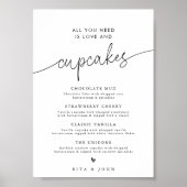 Minimaal Modern Dessert Cupcake Menu Trouwbord Poster (Voorkant)