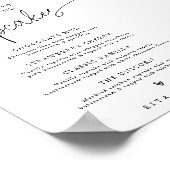 Minimaal Modern Dessert Cupcake Menu Trouwbord Poster (Hoek)