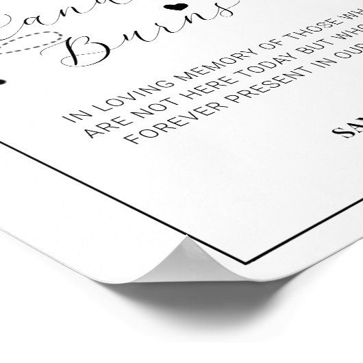 Minimaal Modern Deze Kaars Brandt Trouwbord Poster (Hoek)