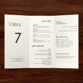 Minimaal Modern Drievoudig Trouwtafel Nummer Menu