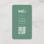 Minimaal Modern Dusty Blauwgroen Professional Eenv Visitekaartje (Achterkant)