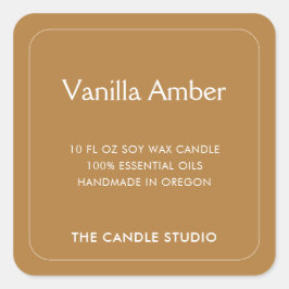 Minimaal modern eenvoudig crèmeetiket met standaar vierkante sticker