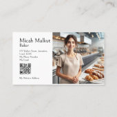 Minimaal Modern Eenvoudig Schoon QR Code Professio Visitekaartje (Achterkant)