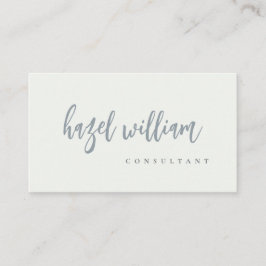 Minimaal modern, eenvoudig zwart grijs witscript visitekaartje