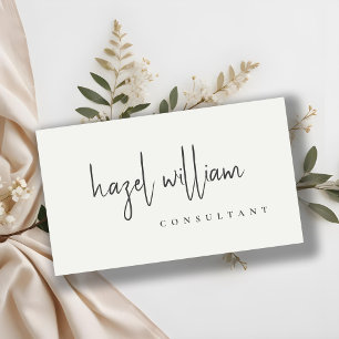 Minimaal modern, eenvoudig zwart-witscript visitekaartje