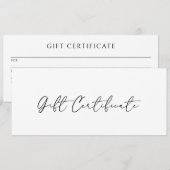 Minimaal modern Elegant Business Gift Certificaat (Voorkant / Achterkant)