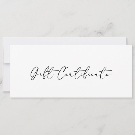Minimaal modern Elegant Business Gift Certificaat (Voorkant)