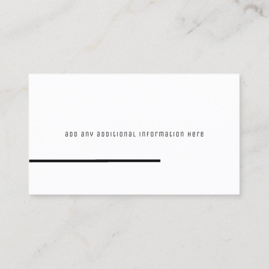 Minimaal & modern elegant minimalistisch wit visitekaartje (Achterkant)