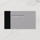 Minimaal & modern elegant zwart/grijs visitekaartje (Achterkant)