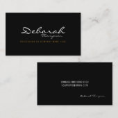 minimaal modern elegant zwart visitekaartje (Voorkant / Achterkant)