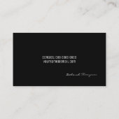 minimaal modern elegant zwart visitekaartje (Achterkant)