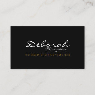 minimaal modern elegant zwart visitekaartje