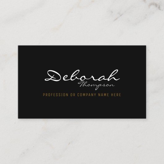 minimaal modern elegant zwart visitekaartje (Voorkant)