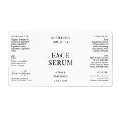 Minimaal Modern Face Serum Flessenwikkelaar Produc Etiket (Voorkant)