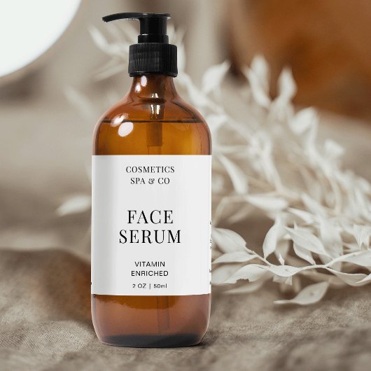 Minimaal Modern Face Serum Flessenwikkelaar Produc Etiket
