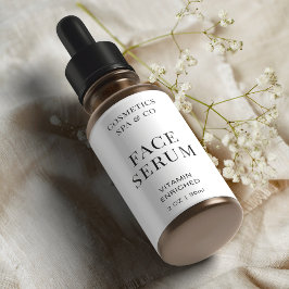 Minimaal Modern Face Serum Flessenwikkelaar Produc Etiket