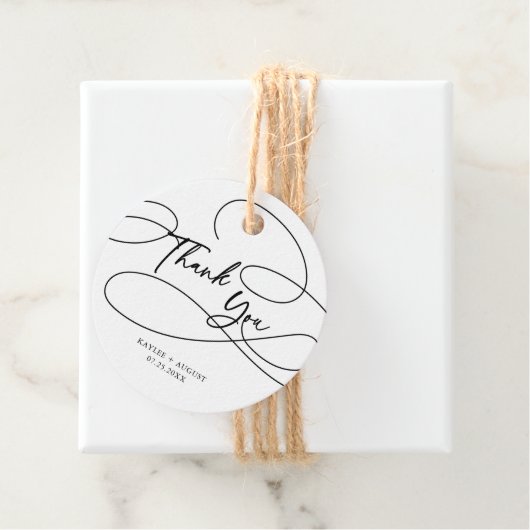 Minimaal modern Fancy script "dank je" bruiloft Bedankjes Labels (In situ)