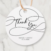 Minimaal modern Fancy script "dank je" bruiloft Bedankjes Labels (Voorkant)