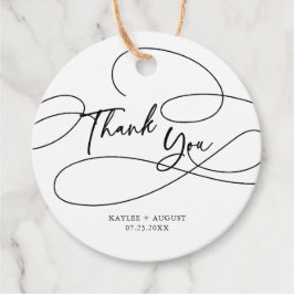 Minimaal modern Fancy script "dank je" bruiloft Bedankjes Labels