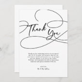 Minimaal modern Fancy script "dank je" bruiloft Bedankkaart (Voorkant / Achterkant)