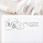 Minimaal modern Fancy script "we doen" bruiloft Etiket (Insitu)