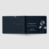 Minimaal modern fijn Floral Monogram bruiloft Gastenboek (Volledig)