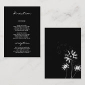 Minimaal modern fijn Floral Monogram bruiloft Informatiekaartje (Voorkant / Achterkant)