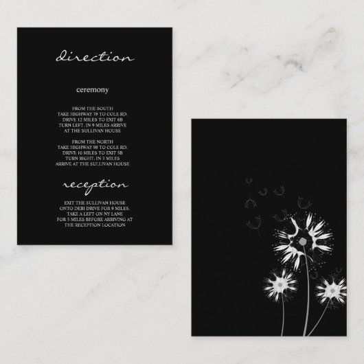 Minimaal modern fijn Floral Monogram bruiloft Informatiekaartje (Voorkant / Achterkant)