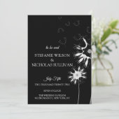 Minimaal modern fijn Floral Monogram bruiloft Kaart (Staand voorkant)