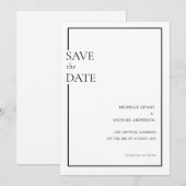 Minimaal modern formeel zwart schrift save the dat date (Voorkant / Achterkant)
